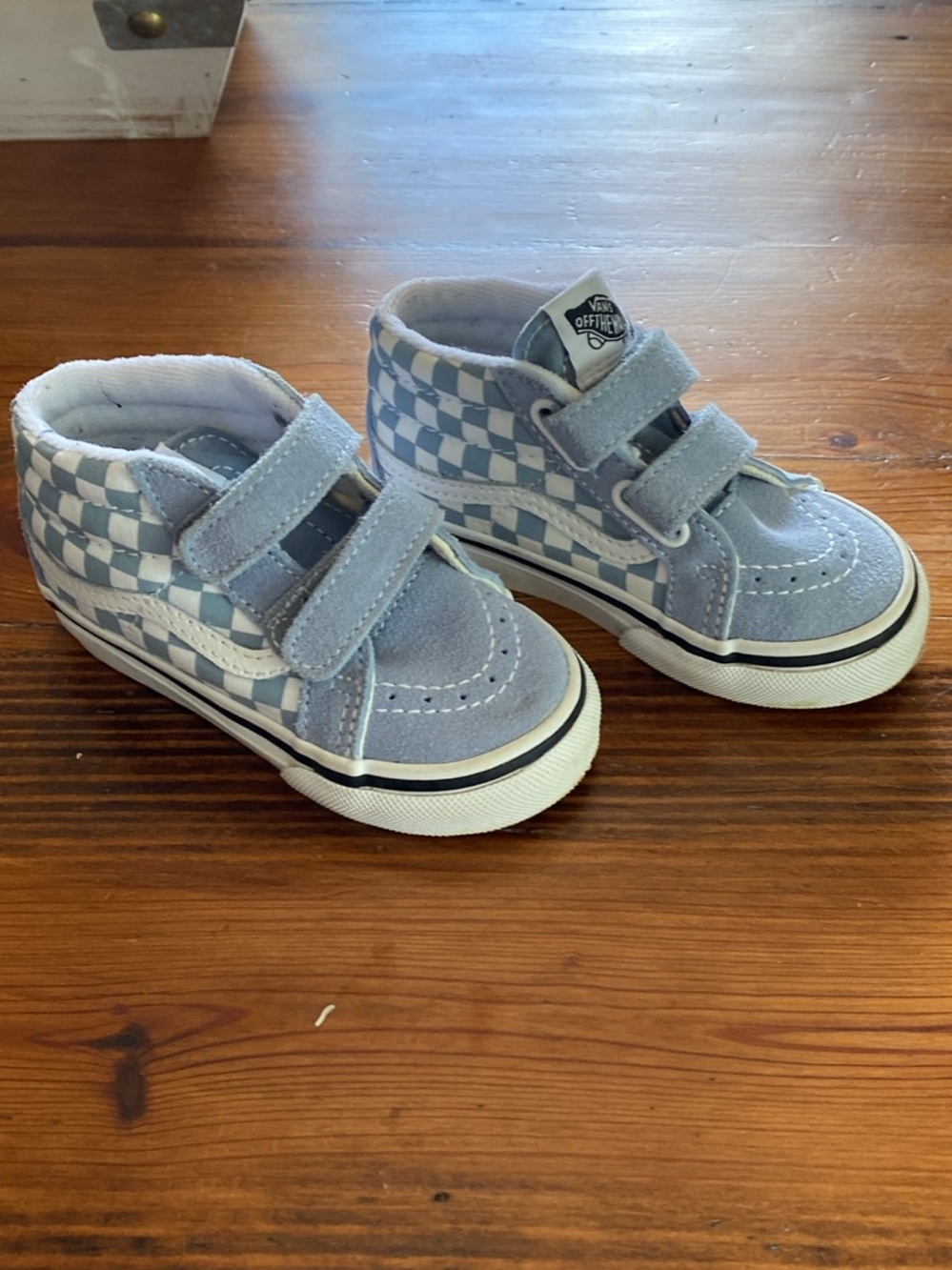 Vans toddlers' Checkerboard High Top Sneakers - Light Blue